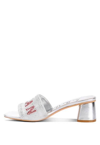 Punstar Diamante Embellished Milan Sandals Silver by Rag Company | Fleurcouture