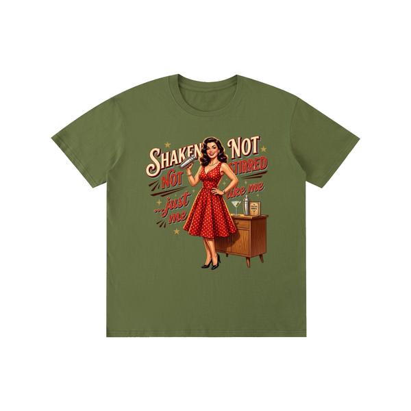 Shakennotstirred,retro,funny,1950s,sarcastic,tee,tshirt