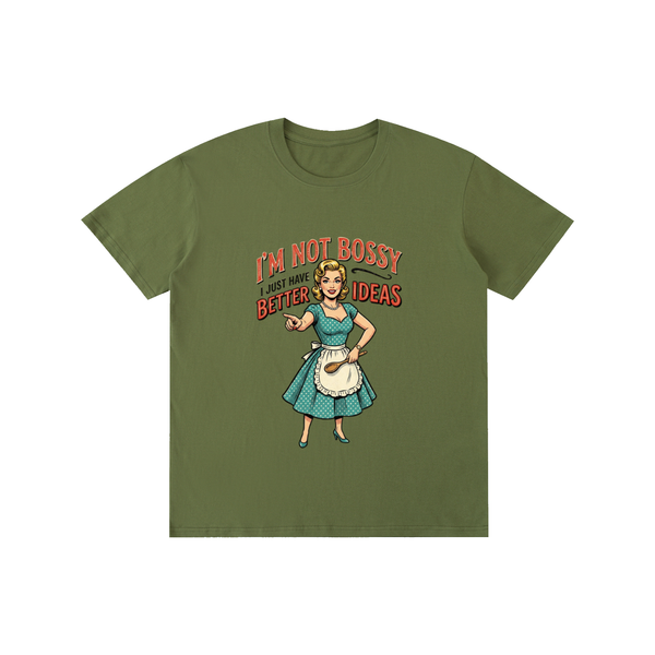Imnotbossyijusthabebetterideas,sarcastic,funny,retro,1950s,tee,tshirts