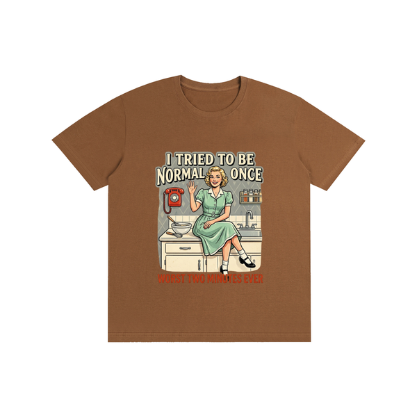 itriedtobenormalonce,funny,sarcastic,retro,1950s,tee,tshirt