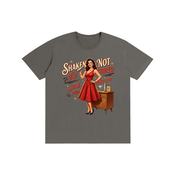Shakennotstirred,retro,funny,1950s,sarcastic,tee,tshirt
