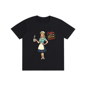 Coffeegivesmenursepowers,nurse,retro,funny,sarcastic,coffee,tee,tshirt