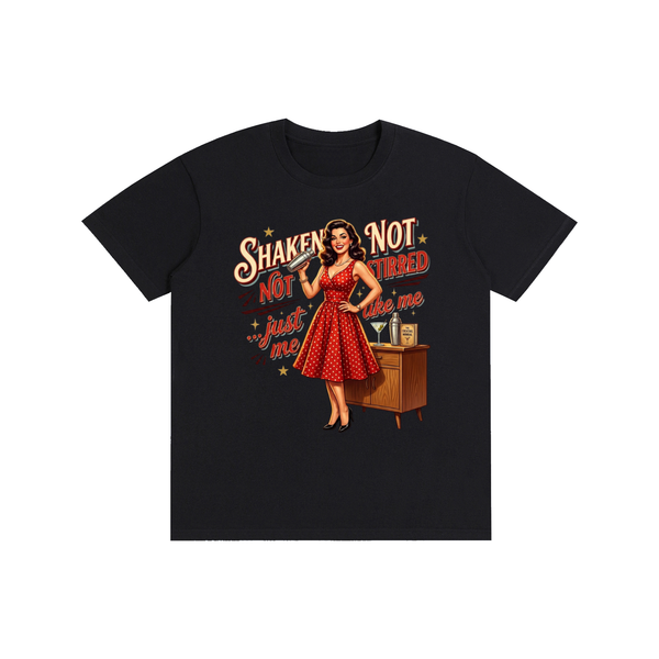 Shakennotstirred,retro,funny,1950s,sarcastic,tee,tshirt