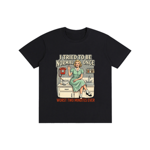 itriedtobenormalonce,funny,sarcastic,retro,1950s,tee,tshirt