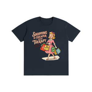 Shoppingischeaperthantherapy,funny,sarcastic,retro,1950s,tee,tshirt