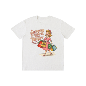 Shoppingischeaperthantherapy,funny,sarcastic,retro,1950s,tee,tshirt