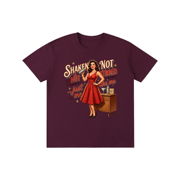 Shakennotstirred,retro,funny,1950s,sarcastic,tee,tshirt