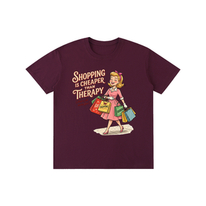 Shoppingischeaperthantherapy,funny,sarcastic,retro,1950s,tee,tshirt