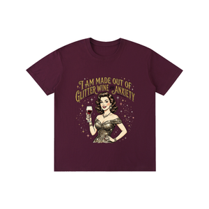 Iammadeoutofglitterwineandanxiety,retro,1950s,funny,sarcastic,tee,tshirt