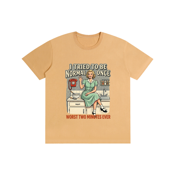 itriedtobenormalonce,funny,sarcastic,retro,1950s,tee,tshirt