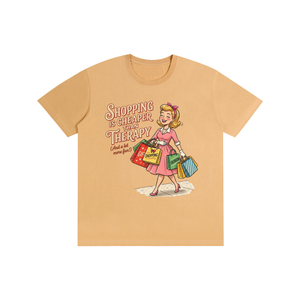 Shoppingischeaperthantherapy,funny,sarcastic,retro,1950s,tee,tshirt