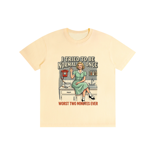 itriedtobenormalonce,funny,sarcastic,retro,1950s,tee,tshirt