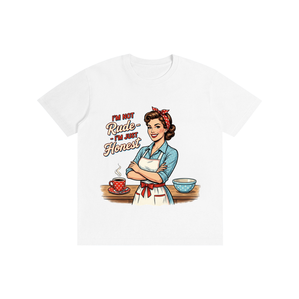 Imnotrudeimjusthonest,retro,1950s,funny,sarcastic,tee,tshirt