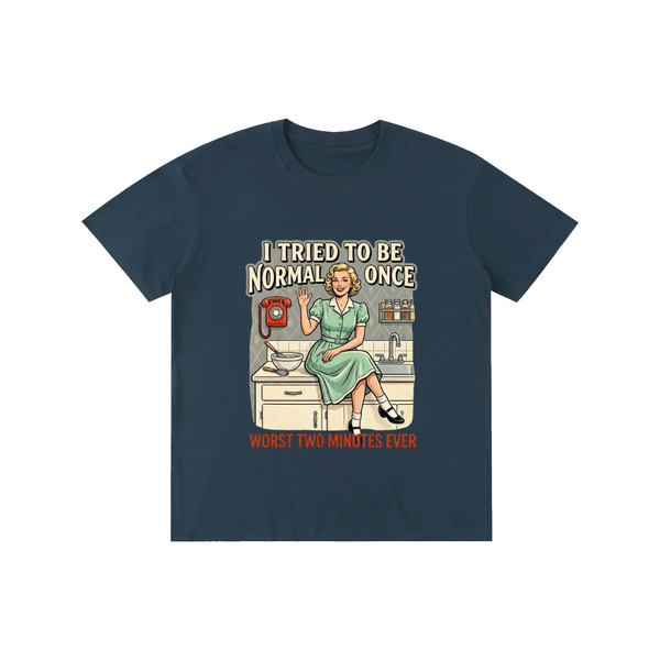 itriedtobenormalonce,funny,sarcastic,retro,1950s,tee,tshirt