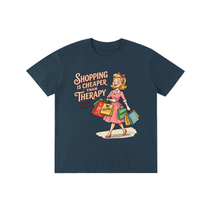 Shoppingischeaperthantherapy,funny,sarcastic,retro,1950s,tee,tshirt