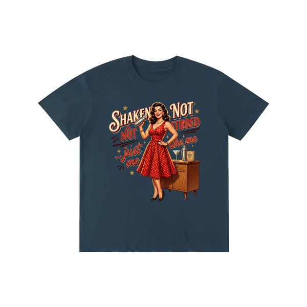 Shakennotstirred,retro,funny,1950s,sarcastic,tee,tshirt