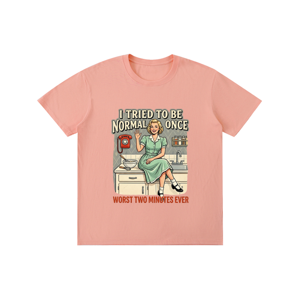 itriedtobenormalonce,funny,sarcastic,retro,1950s,tee,tshirt