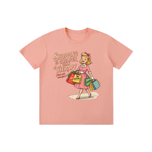 Shoppingischeaperthantherapy,funny,sarcastic,retro,1950s,tee,tshirt