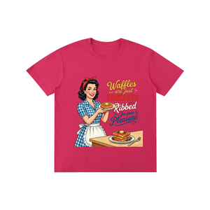 Wafflesarejustribbedpancakes,funny,sarcastic,1950s,retro,tee,tshirt