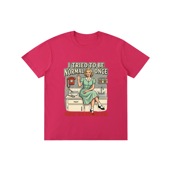 itriedtobenormalonce,funny,sarcastic,retro,1950s,tee,tshirt