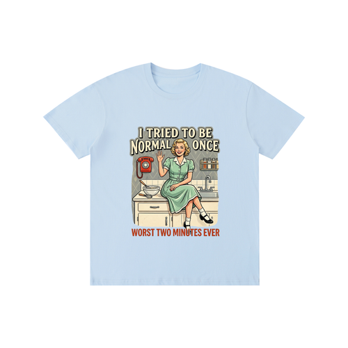 itriedtobenormalonce,funny,sarcastic,retro,1950s,tee,tshirt