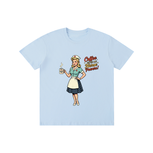 Coffeegivesmenursepowers,nurse,retro,funny,sarcastic,coffee,tee,tshirt