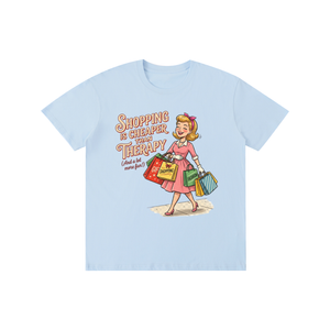 Shoppingischeaperthantherapy,funny,sarcastic,retro,1950s,tee,tshirt