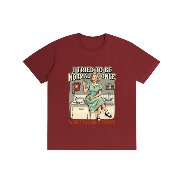 itriedtobenormalonce,funny,sarcastic,retro,1950s,tee,tshirt