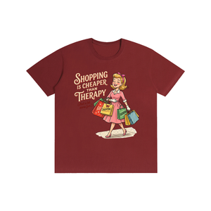 Shoppingischeaperthantherapy,funny,sarcastic,retro,1950s,tee,tshirt
