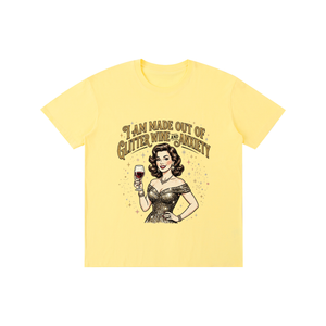 Iammadeoutofglitterwineandanxiety,retro,1950s,funny,sarcastic,tee,tshirt
