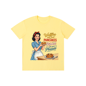 Wafflesarejustribbedpancakes,funny,sarcastic,1950s,retro,tee,tshirt