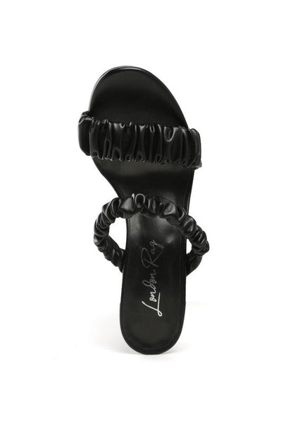 QUALIE GATHERED AROUND SLIP-ON HEELED SANDAL by Rag Company | Fleurcouture