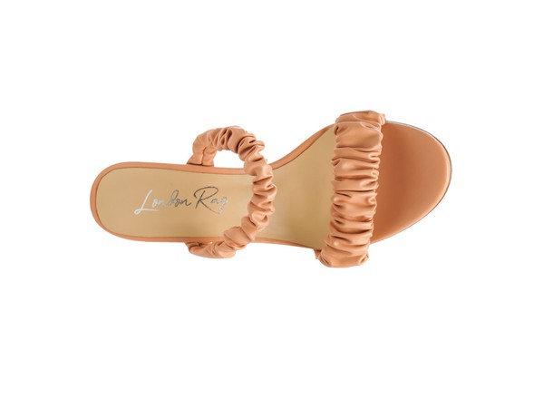 QUALIE GATHERED AROUND SLIP-ON HEELED SANDAL by Rag Company | Fleurcouture