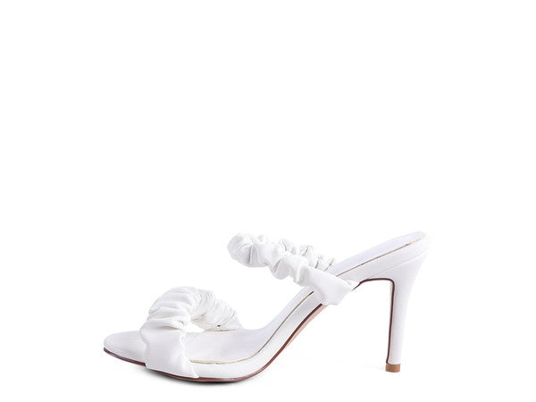 QUALIE GATHERED AROUND SLIP-ON HEELED SANDAL by Rag Company | Fleurcouture