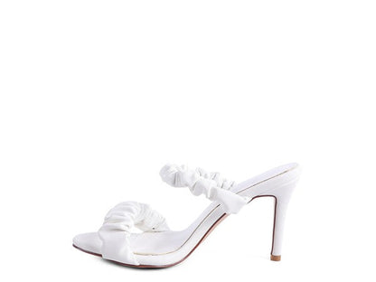 QUALIE GATHERED AROUND SLIP-ON HEELED SANDAL by Rag Company | Fleurcouture