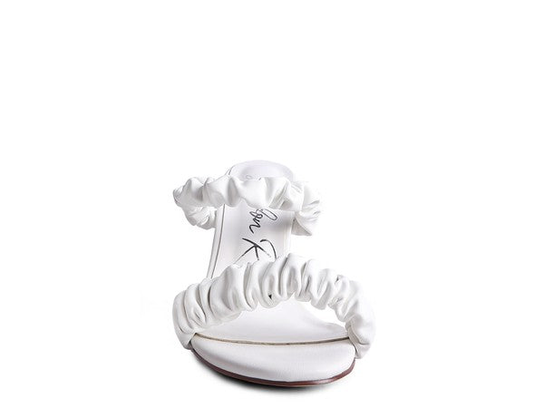 QUALIE GATHERED AROUND SLIP-ON HEELED SANDAL by Rag Company | Fleurcouture