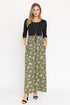 Quarter Sleeve Floral Maxi Dress BLACK OLIVE S by EG fashion | Fleurcouture