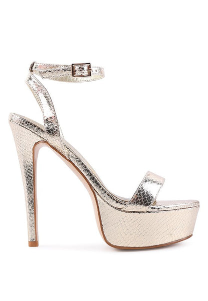 Queen Bee Rhinestone Heeled Sandals by Rag Company | Fleurcouture