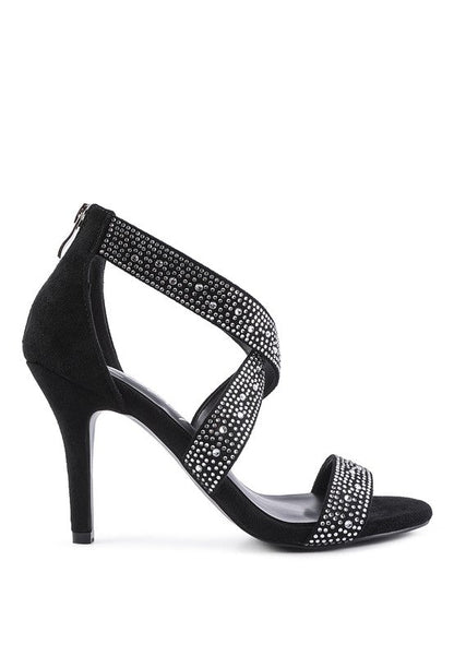 QUEEN BEE Rhinestone High Heeled Sandal by Rag Company | Fleurcouture