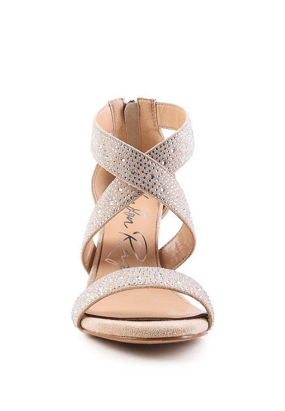 QUEEN BEE Rhinestone High Heeled Sandal by Rag Company | Fleurcouture