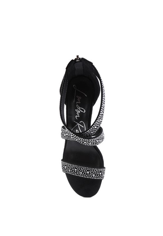 QUEEN BEE Rhinestone High Heeled Sandal by Rag Company | Fleurcouture