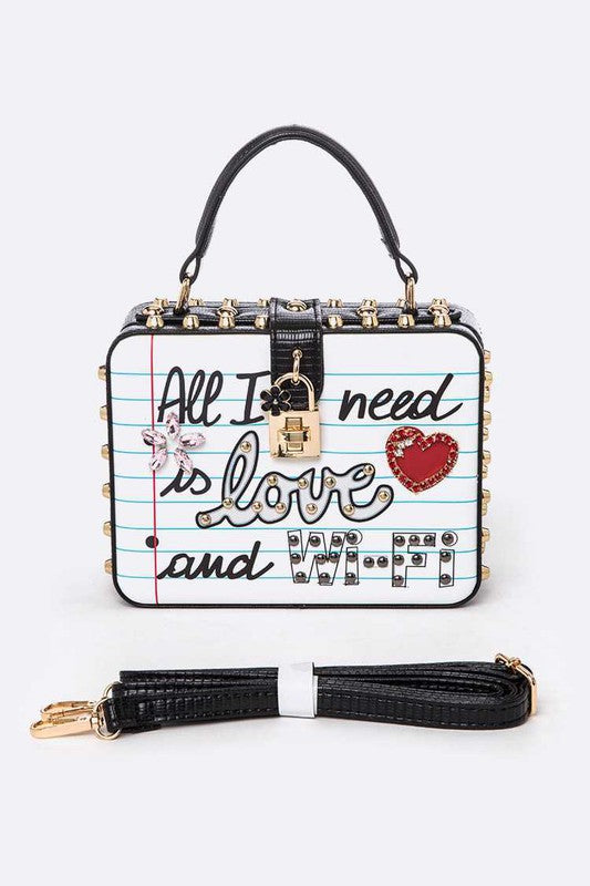 QUEEN LOVE Iconic Top Handle Box Swing Bag White O/S by Artini Accessories | Fleurcouture