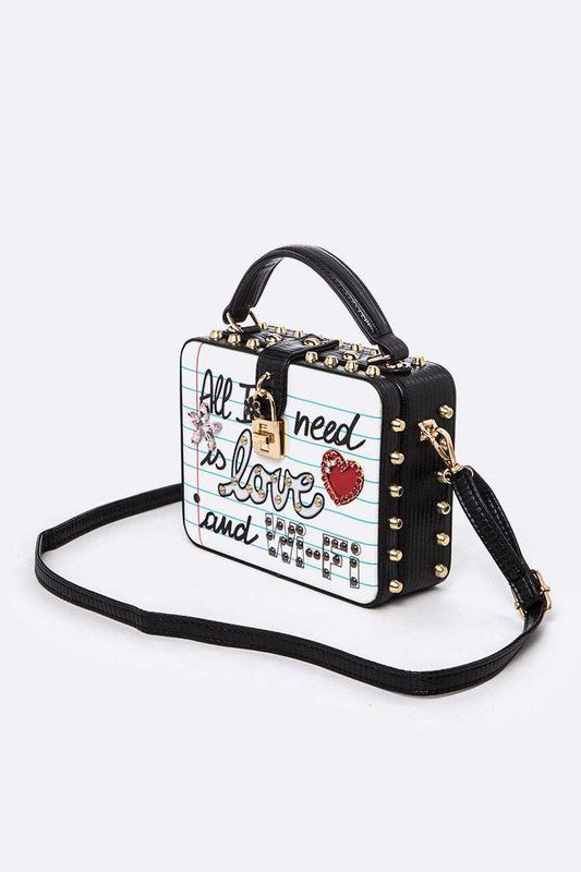 QUEEN LOVE Iconic Top Handle Box Swing Bag White O/S by Artini Accessories | Fleurcouture