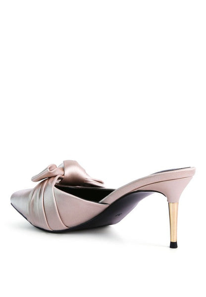 queenie satin high heeled mule sandals by Rag Company | Fleurcouture