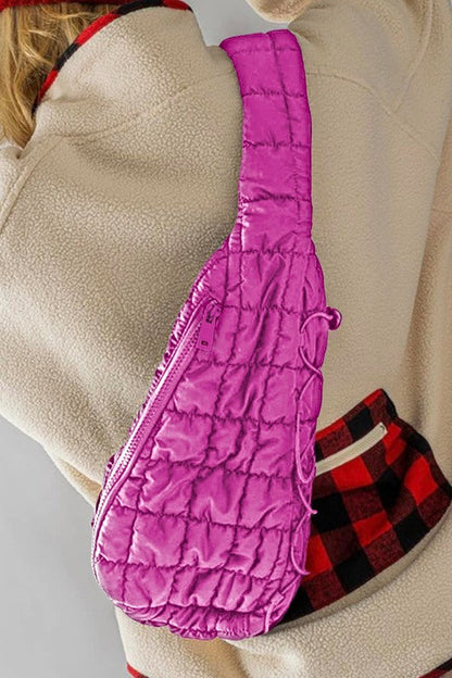 Quilted Drawstring jennie sling bag PINK one by EG fashion | Fleurcouture