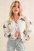 Quilted Multi Star Padded Western Jacket Off White S by Blue B | Fleurcouture