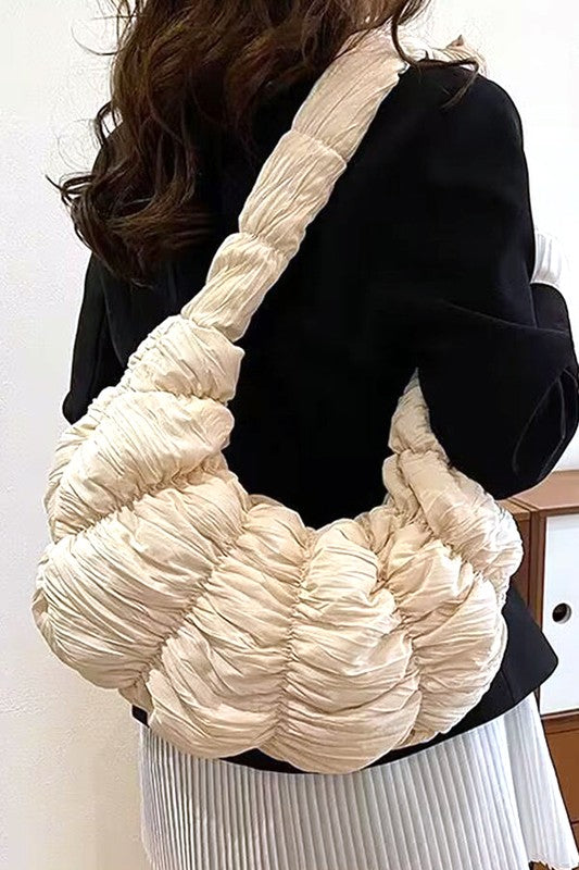 Quilted Puffer Oversize Hobo Bag O/S by Artini Accessories | Fleurcouture
