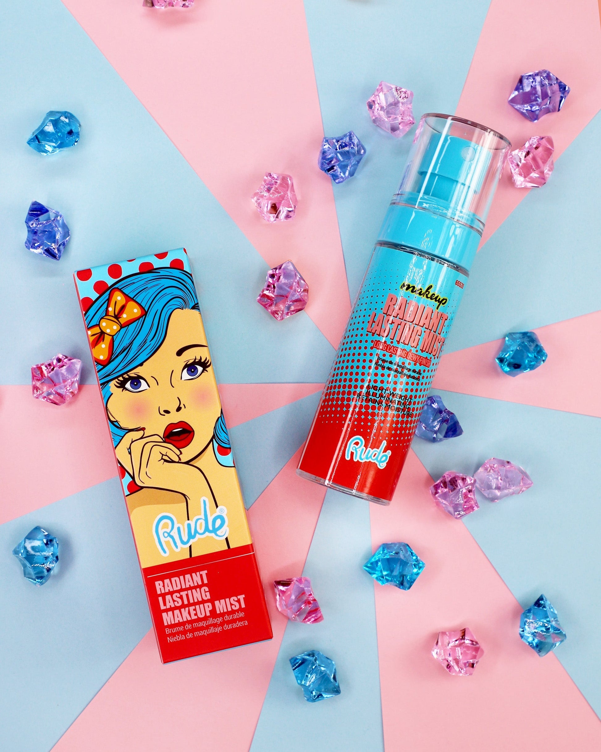 Radiant Lasting Makeup Mist Setting Spray & Powder by Rude Cosmetics | Fleurcouture