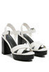 RAG&CO CHYPRE HIGH HEELED BLOCK SANDAL IN TAN White 6 by Rag Company | Fleurcouture