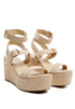 RAG&CO PORTIA LEATHER WEDGE SANDAL Nude 9 by Rag Company | Fleurcouture